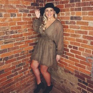 Long Sleeve Cheetah Print Dress